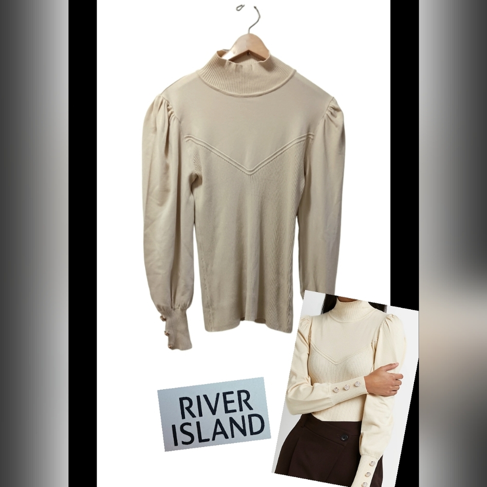RIVER ISLAND STYLISH LIGHT WEIGHT KNIT RIBBED TOP NWT